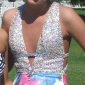 Floral sequin formal dress